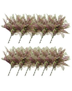 E&K 11 PCS Artificial Plants Faux Bushes Plant Decoration for Home Garden Wedding Party Indoor Outdoor (Green Red)