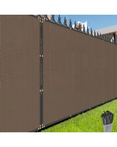 E&K Sunrise 8"x50" Privacy Fence Screen with Grommets, Outdoor Windscreen Fence Covering Privacy Screen UV Blockage for Backyard Garden Patio (Brown)
