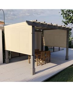 E&K Sunrise 12"Wx16"L Pergola Shade Cover With Weighted Rods & Grommets, Outdoor Sun Shade Cloth Canopy Replacement Cover UV Block for Patio Porch Deck Backyard (Beige)