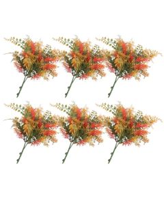 E&K 6 PCS Artificial Plants Faux Bushes Plant Decoration for Home Garden Wedding Party Indoor Outdoor (Green Red Orange)