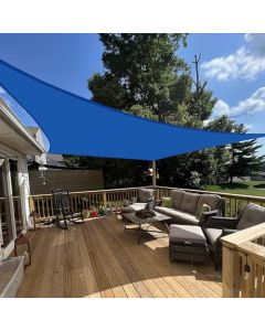 E&K Sunrise 16" x 20" Sun Shade Sail Rectangle Canopy Shade Cover UV Block for Patio Backyard Garden Outdoor (Blue)