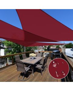 E&K Sunrise 1 Piece 16" x 16" x 16" Waterproof Sun Shade Sail Outdoor Triangle Canopy Shade Cover UV Block for Pergola Patio Backyard Garden Deck (Red)