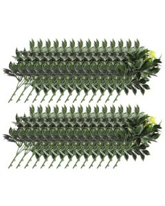 E&K 28 PCS Artificial Plants Faux Bushes Plant Decoration for Home Garden Wedding Party Indoor Outdoor (Green Yellow)