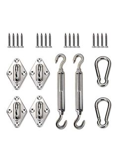 E&K Sunrise Sun Shade Sail Hardware Kit for Square and Rectangle Sun Shade Sail Installation with 6 inches Turnbuckles, Stainless Steel, Set of 1