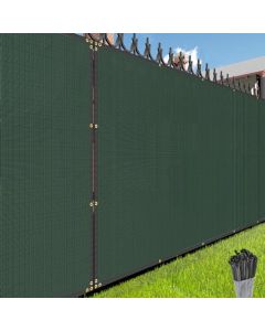 E&K Sunrise 6’x50’ Privacy Fence Screen with Grommets, Outdoor Windscreen Fence Covering Privacy Screen UV Blockage for Backyard Garden Patio (Green)