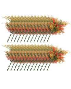 E&K 26 PCS Artificial Plants Faux Bushes Plant Decoration for Home Garden Wedding Party Indoor Outdoor (Green Red Orange)