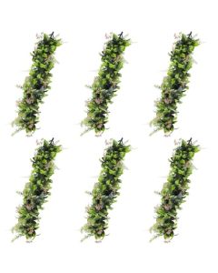 E&K 6 PCS Artificial Hanging Plants Faux Vines Leaf Decoration for Home Garden Office Indoor Outdoor Wedding Party (Green Pink)