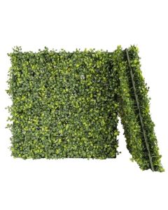 E&K 27 PCS 18"x18" Artificial Plant Panels with Double Side Leaves Hard Back Faux Leaf Greenery Grass Wall Decoration for Indoor Outdoor (No White Flowers)