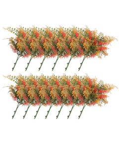 E&K 13 PCS Artificial Plants Faux Bushes Plant Decoration for Home Garden Wedding Party Indoor Outdoor (Green Red Orange)