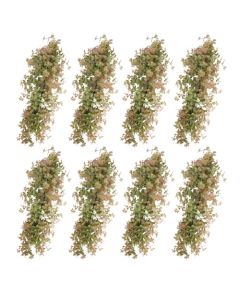 E&K 8 PCS Artificial Hanging Plants Faux Vines Leaf Decoration for Home Garden Office Indoor Outdoor Wedding Party (Green Red)