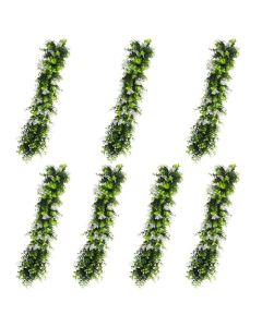 E&K 7 PCS Artificial Hanging Plants Faux Vines Leaf Decoration for Home Garden Office Indoor Outdoor Wedding Party (Green White)