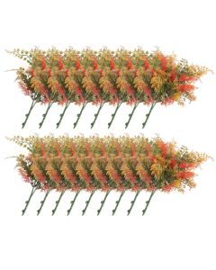 E&K 17 PCS Artificial Plants Faux Bushes Plant Decoration for Home Garden Wedding Party Indoor Outdoor (Green Red Orange)