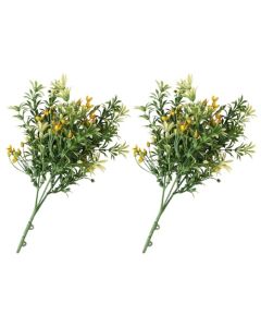 E&K 2 PCS Artificial Plants Faux Bushes Plant Decoration for Home Garden Wedding Party Indoor Outdoor (Green Orange)