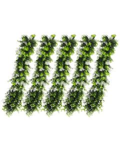 E&K 5 PCS Artificial Hanging Plants Faux Vines Leaf Decoration for Home Garden Office Indoor Outdoor Wedding Party (Green White)