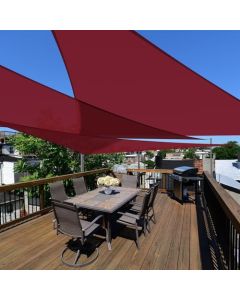 E&K Sunrise 1 Piece 16" x 16" x 22.6" Waterproof Sun Shade Sail Outdoor Triangle Canopy Shade Cover UV Block for Pergola Patio Backyard Garden Deck (Red)