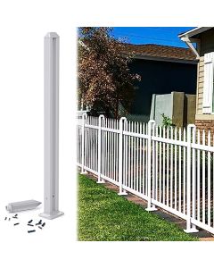 E&K 30"H Vinyl White Picket Fence Post
