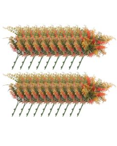 E&K 19 PCS Artificial Plants Faux Bushes Plant Decoration for Home Garden Wedding Party Indoor Outdoor (Green Red Orange)