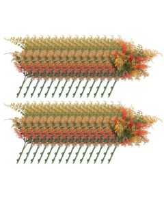 E&K 28 PCS Artificial Plants Faux Bushes Plant Decoration for Home Garden Wedding Party Indoor Outdoor (Green Red Orange)