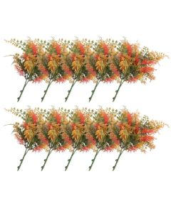 E&K 10 PCS Artificial Plants Faux Bushes Plant Decoration for Home Garden Wedding Party Indoor Outdoor (Green Red Orange)