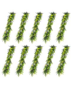 E&K 10 PCS Artificial Hanging Plants Faux Vines Leaf Decoration for Home Garden Office Indoor Outdoor Wedding Party (Green Purple Yellow)