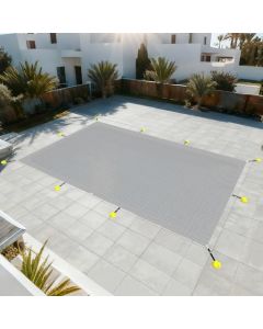 E&K 20"x45" Pool Cover for Inground Pools, Rectangle Winter Pool Cover for Backyard Yard Swimming Pool with Hardware Kit, Light Gray