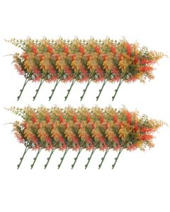 E&K 15 PCS Artificial Plants Faux Bushes Plant Decoration for Home Garden Wedding Party Indoor Outdoor (Green Red Orange)