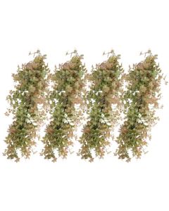 E&K 4 PCS Artificial Hanging Plants Faux Vines Leaf Decoration for Home Garden Office Indoor Outdoor Wedding Party (Green Red)