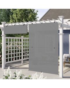 E&K Sunrise 8"W x 6"H Outdoor Roller Shades Patio Cordless Roll Up Blinds Foldable Sun Shade UV Block Exterior Sun Screen for Outside Porch Backyard Deck Pergola (Gray)
