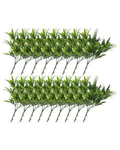 E&K 17 PCS Artificial Plants Faux Bushes Plant Decoration for Home Garden Wedding Party Indoor Outdoor (Green White)