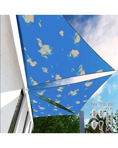 E&K Sunrise 12" x 12" x 12" Waterproof Sun Shade Sail Outdoor Triangle Canopy Shade Cover UV Block with Hardware Kit for Pergola Patio Backyard Garden Deck (Sky Blue)