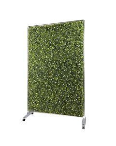 E&K H60xW40 inches Movable Privacy Hedge Fence Artificial Faux Grass Room Space Divider Boxwood Backdrops Stand Decor with Wheels