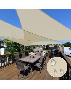 E&K Sunrise 1 Piece 16" x 16" x 16" Waterproof Sun Shade Sail Outdoor Triangle Canopy Shade Cover UV Block for Pergola Patio Backyard Garden Deck (Beige)