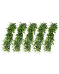 E&K 5 PCS Artificial Hanging Plants Faux Vines Leaf Decoration for Home Garden Office Indoor Outdoor Wedding Party (Green)