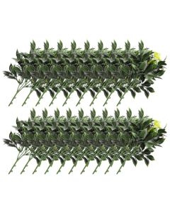 E&K 19 PCS Artificial Plants Faux Bushes Plant Decoration for Home Garden Wedding Party Indoor Outdoor (Green Yellow)