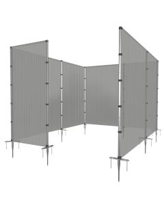 E&K Outdoor Privacy Screen Fence Freestanding Backyard Patio Privacy Pool Fencing Garden Dog Fence Removable with Stainless Steel Poles Ground Spikes Hollow Grey 6'x99'