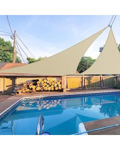 E&K Sunrise 24" x 24" x 24" Sun Shade Sail Triangle Canopy Shade Cover UV Block for Patio Backyard Garden Outdoor (Beige)