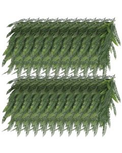 E&K 21 PCs Artificial Hanging Plants Faux Vines Leaf Decoration for Home Garden Office Indoor Outdoor Wedding Party (Dark Green)