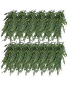 E&K 13 PCS Artificial Hanging Plants Faux Vines Leaf Decoration for Home Garden Office Indoor Outdoor Wedding Party (Dark Green)