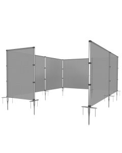 E&K Outdoor Privacy Screen Fence Freestanding Backyard Patio Privacy Pool Fencing Garden Dog Fence Removable with Stainless Steel Poles Ground Spikes Grey 4'x99'