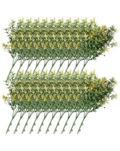 E&K 20 PCS Artificial Plants Faux Bushes Plant Decoration for Home Garden Wedding Party Indoor Outdoor (Green Orange)
