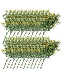 E&K 23 PCS Artificial Plants Faux Bushes Plant Decoration for Home Garden Wedding Party Indoor Outdoor (Green Orange)