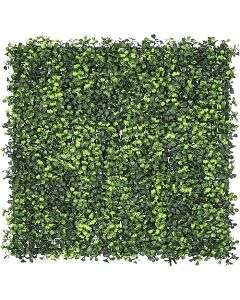 E&K 9Pcs 20" x 20" Artificial Grass Wall Panels, Faux Boxwood Greenery Backdrop Decor, UV Protected Privacy Hedge Screen for Indoor Outdoor (Boxwood with Back)