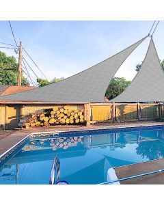 E&K Sunrise 18" x 18" x 18" Sun Shade Sail Triangle Canopy Shade Cover UV Block for Patio Backyard Garden Outdoor (Light Gray)