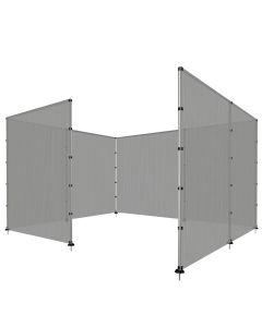 E&K Outdoor Privacy Screen Fence for Pool Dog Fencing Freestanding with Stainless Steel Poles on Concrete Deck Back Yard Fence Hollow Grey 6'x99'