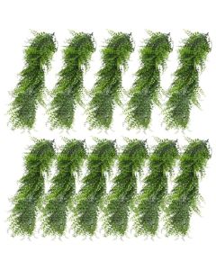 E&K 11 PCs Artificial Hanging Plants Faux Vines Leaf Decoration for Home Garden Office Indoor Outdoor Wedding Party (Green)