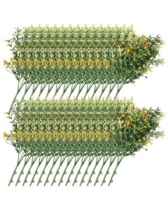 E&K 29 PCS Artificial Plants Faux Bushes Plant Decoration for Home Garden Wedding Party Indoor Outdoor (Green Orange)