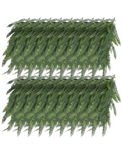 E&K 18 PCS Artificial Hanging Plants Faux Vines Leaf Decoration for Home Garden Office Indoor Outdoor Wedding Party (Dark Green)