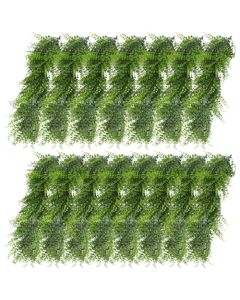 E&K 15 PCS Artificial Hanging Plants Faux Vines Leaf Decoration for Home Garden Office Indoor Outdoor Wedding Party (Green)