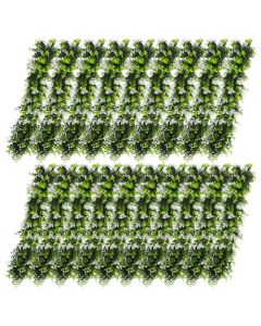 E&K 19 PCS Artificial Hanging Plants Faux Vines Leaf Decoration for Home Garden Office Indoor Outdoor Wedding Party (Green White)