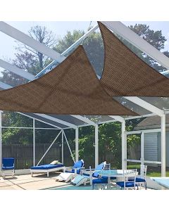 E&K Sunrise 13" x 13" x 18.4" Sun Shade Sail Right Triangle Canopy Shade Cover UV Block for Patio Backyard Garden Outdoor (Brown)